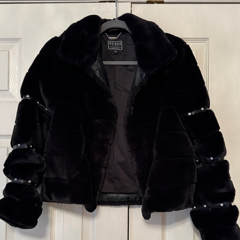 GUESS Elegant Black Teddy Jacket